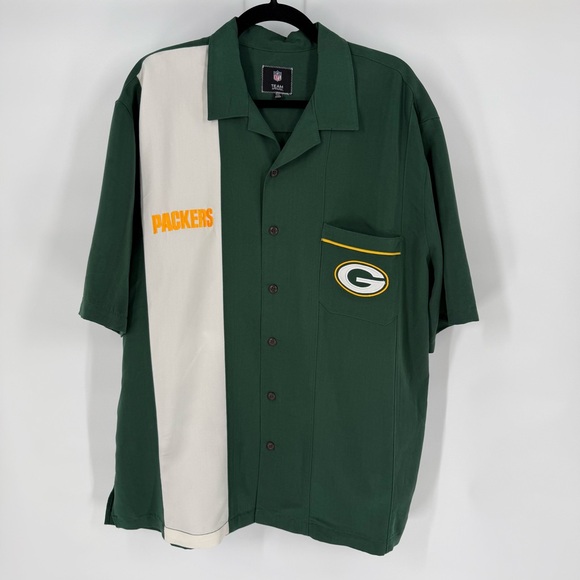 NFL Other - Green Bay Packers Button Up Camp Bowling Shirt NFL Apparel Embroidered Logo‎ XXL